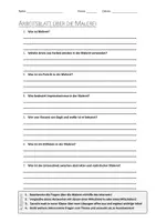 Vorschau - Arbeitsblätter - AB mit Fragen zum Thema "Malerei" + Lösungsblatt + Infografik - Deckblatt