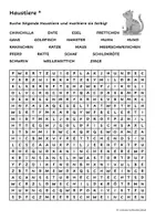Vorschau - Arbeitsblätter - Suchsel Haustiere (2-fach differenziert) - Deckblatt