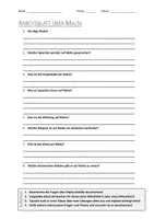 Vorschau - Arbeitsblätter - AB mit Fragen zum Thema "Malta" + Lösungsblatt - Deckblatt