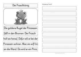 Vorschau - Anderer Materialtyp - Froschkönig - Differenzierte Tafel-, Abschreib- und Ansagetexte - Seite 3