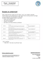 Vorschau - Stundenentwürfe - Kurzeinheit Thema Feuer - Klasse 1/2 - Seite 1
