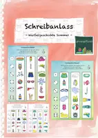 Vorschau - Arbeitsblätter - Schreibanlass: Würfelgeschichte Badespaß - Deckblatt