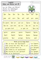 Vorschau - Arbeitsblätter - Lesen lernen zu Karibu 1 (Version 2016) - Grundschrift Sp bis y | 1. Klasse - Seite 2