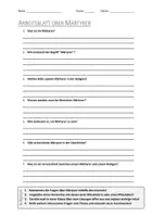 Vorschau - Arbeitsblätter - AB mit Fragen zum Thema "Märtyrer" + Lösungsblatt + Infografik - Deckblatt