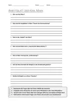 Vorschau - Arbeitsblätter - AB mit Fragen zum Thema "Karl Marx" + Lösungsblatt + Infografik - Deckblatt