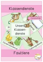Vorschau - Poster - Klassendienste - Faultierklasse - Deckblatt