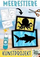 Vorschau - Mal- und Bastelvorlagen - Sommer Bastelvorlage / Kunstprojekt Fensterbilder mit Meerestieren - Deckblatt