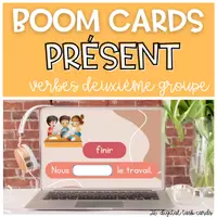 Vorschau - Stationenlernen - BOOM CARDS Présent deuxième groupe | Verbes en ir - Deckblatt