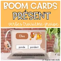 Vorschau - Stationenlernen - BOOM CARDS Présent troisième groupe | Verbes en re - Deckblatt