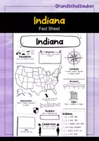 Vorschau - Arbeitsblätter - Indiana Fact Sheet - USA State (english) - Deckblatt