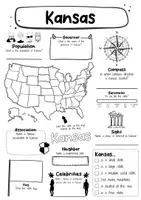 Vorschau - Arbeitsblätter - Kansas Fact Sheet - USA State (english) - Seite 1