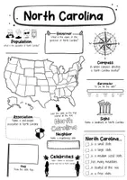 Vorschau - Arbeitsblätter - North Carolina Fact Sheet - USA State (english) - Seite 1