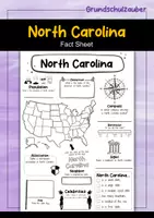 Vorschau - Arbeitsblätter - North Carolina Fact Sheet - USA State (english) - Deckblatt