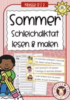 Vorschau - Unterrichtsreihen - Schleichdiktat/ Laufdiktat - lesen & malen - SOMMER ☀️ - Deckblatt
