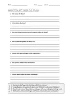 Vorschau - Arbeitsblätter - AB mit Fragen zum Thema "Maya" + Lösungsblatt - Deckblatt