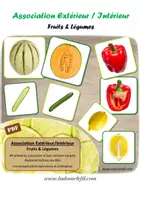 Aperçu - Apprentissages en autonomie - Association Extérieur / Intérieur - Fruits & légumes - Page de couverture