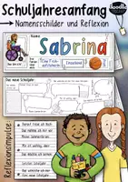 Vorschau - Arbeitsblätter - Schuljahresanfang Namensschilder und Sketchnotes - Deckblatt