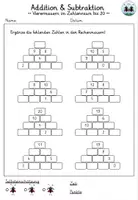 Vorschau - Arbeitsblätter - Rechenmauern - Addition & Subtraktion | Zahlenraum bis 20 | Vierermauern - Seite 2