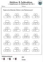 Vorschau - Arbeitsblätter - Rechenmauern - Addition & Subtraktion | Zahlenraum bis 100 | Zweiermauern - Seite 1