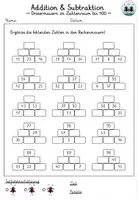 Vorschau - Arbeitsblätter - Rechenmauern - Addition & Subtraktion | Zahlenraum bis 100 | Dreiermauern - Seite 2