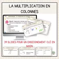 Aperçu - Préparation de séquence / Séquence complète - La multiplication en colonnes - Enseignement clé en main - Page de couverture