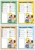 Vorschau - Mal- und Bastelvorlagen - Awesome (Summer) Holidays - Geschenk / Grußkarten mit Schokolinsen - Seite 1