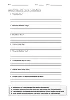 Vorschau - Arbeitsblätter - AB mit Fragen zum Thema "Meer" + Lösungsblatt - Deckblatt