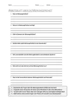 Vorschau - Arbeitsblätter - Lernposter + AB mit Fragen zum Thema "Meinungsfreiheit" + Lösungsblatt + Mindmap + Infografik - Seite 1