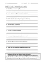 Vorschau - Arbeitsblätter - AB mit Fragen zum Thema "Melbourne" + Lösungsblatt - Deckblatt