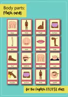 Vorschau - Fördermaterial/Inklusion - Body parts: Flash Cards / Bild- und Wortkarten (Englisch) - Seite 1