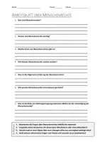 Vorschau - Arbeitsblätter - AB mit Fragen zum Thema "Menschenrechte" + Lösungsblatt + Infografik - Deckblatt