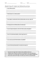 Vorschau - Arbeitsblätter - Lernposter + AB mit Fragen zum Thema "Menstruation" + Lösungsblatt + Mindmap + Infografik - Seite 1
