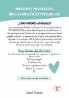 Vista previa - Refuerzo / NEE / Materiales de apoyo - CONSEJOS DISLEXIA: ÁREAS A TRABAJAR - Portada