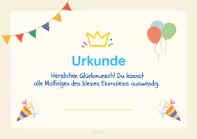 Vorschau - Anderer Materialtyp - Freebie Malfolgen-Urkunde für 2. Klasse - Deckblatt