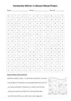 Vorschau - Arbeitsblätter - Müll im Meer, Suchsel, schwer, Wortgitter, Buchstabensalat, Buchstabengitter, Wortsuchrätsel, Wortsuche, Worträtsel, Wortsuchsel - Seite 1