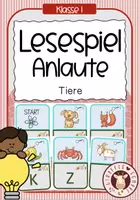 Vorschau - Stationenlernen - Lesespiel Anlaute Tiere - Deckblatt