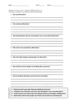 Vorschau - Arbeitsblätter - AB mit Fragen zum Thema "Minerale" + Lösungsblatt + Mindmap + Infografik - Deckblatt