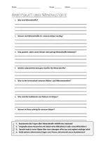 Vorschau - Arbeitsblätter - AB mit Fragen zum Thema "Mineralstoffe" + Lösungsblatt + Infografik - Deckblatt