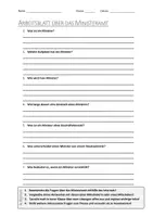 Vorschau - Arbeitsblätter - Lernposter + AB mit Fragen zum Thema "Minister" + Lösungsblatt + Infografik - Seite 1