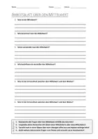 Vorschau - Arbeitsblätter - AB mit Fragen zum Thema "Mittelwert" + Lösungsblatt - Deckblatt