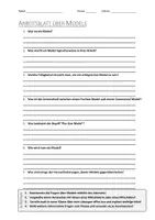 Vorschau - Arbeitsblätter - AB mit Fragen zum Thema "Model" + Lösungsblatt - Deckblatt