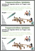 Aperçu - Cartes d'exercices - Écriture en escalier "Auf dem Spielplatz" Allemand - Page 2