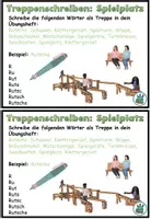 Vista previa - Tarjetas / Manipulativos - Escrito en las escaleras "Auf dem Spielplatz" Alemán - Portada