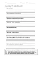Vorschau - Arbeitsblätter - AB mit Fragen zum Thema "Molière" + Lösungsblatt + Infografik - Deckblatt