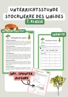 Vorschau - Stundenentwürfe - Stockwerke des Waldes - fertige Unterrichtsstunde Biologie 7. Klasse | Wald, Stockwerk - Deckblatt