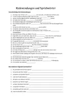 Vorschau - Arbeitsblätter - Redewendungen und Sprichwörter - Arbeitsblatt - Deckblatt