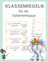 Vorschau - Poster - Klassenregeln für die Elefantenklasse - Deckblatt