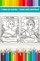 anteprima - Materiale per pittura e bricolage - Incontri con i Classici: Pagine da Colorare di Jane Austen e Mary Shelley - Pagina 1