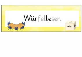 Vorschau - Poster - Tafelmaterial/Aushang Leseband/Lesezeit Würfellesen Ich-Du-Wir - Deckblatt