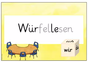 Vorschau - Poster - Tafelmaterial/Aushang Leseband/Lesezeit Würfellesen Ich-Du-Wir - Seite 1